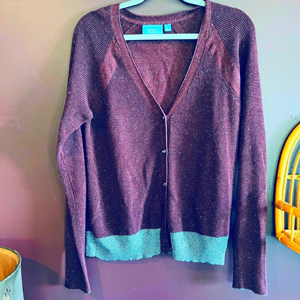 Very Vera Wang Maroon and Gray sweatshirt with metallics
